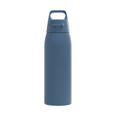 SIGG Shield One teräksinen juomapullo Deep Blue 1,0 l, takaa, pullo täytettynä
