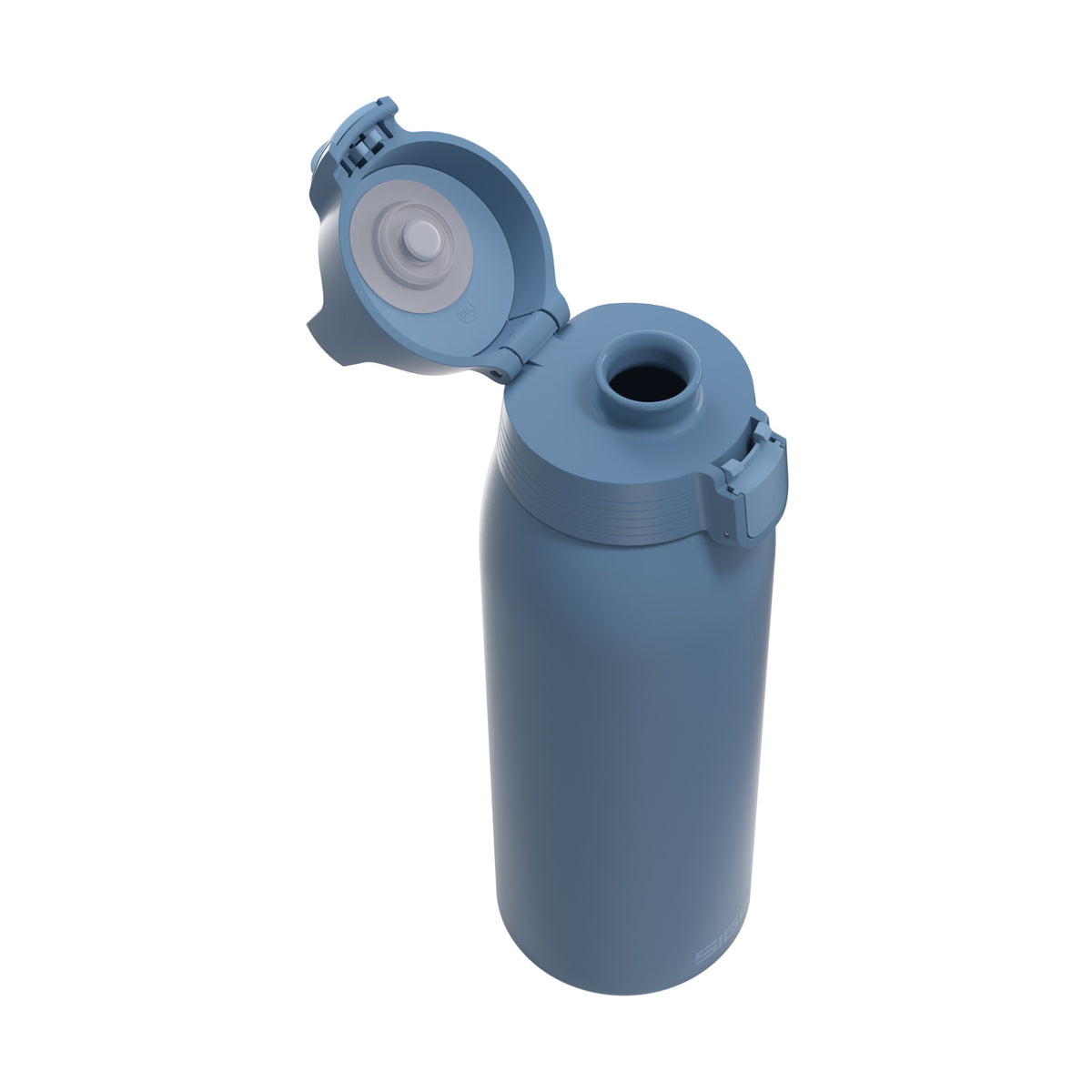 SIGG Shield One teräksinen juomapullo Deep Blue 1,0 l, korkki avattuna