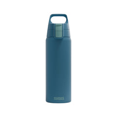SIGG Shield One teräksinen juomapullo Blue Puya 0,75 l, edestä, pullo täytettynä