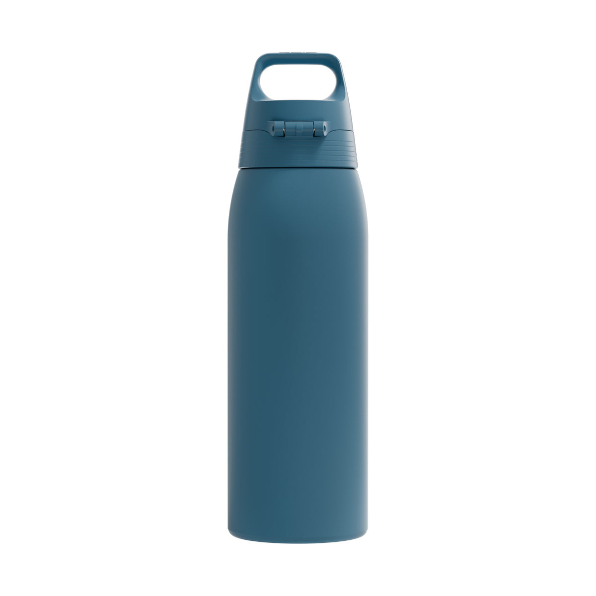SIGG Shield One teräksinen juomapullo Blue Puya 1,0 l, takaa, pullo täytettynä