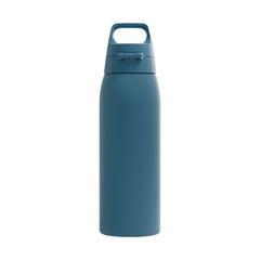 SIGG Shield One teräksinen juomapullo Blue Puya 1,0 l, takaa, pullo täytettynä