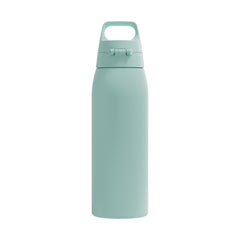 SIGG Shield One teräksinen juomapullo Milky Blue 1,0 l, takaa, pullo täytettynä