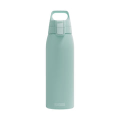 SIGG Shield One teräksinen juomapullo Milky Blue 1,0 l, edestä, pullo täytettynä