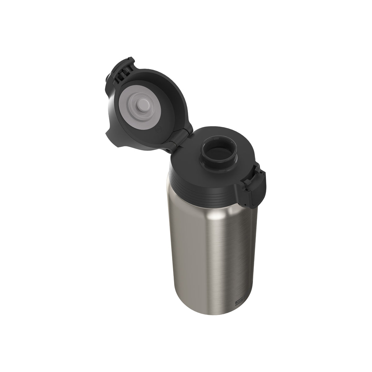 SIGG Shield Therm One termospullo Brushed 0,5 l, korkki avattuna