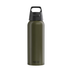 SIGG WMB ONE juomapullo Roasted Green 1,0 l, takaa, pullo täytettynä