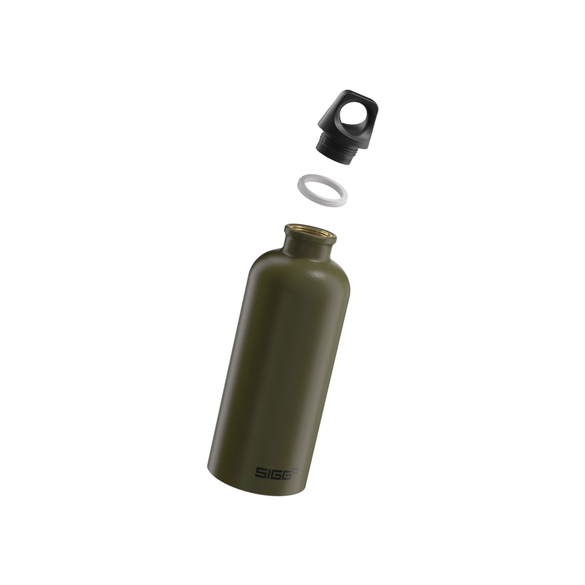 SIGG Traveller Roasted Green 0,6 l juomapullo, osiin purettuna