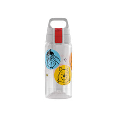 SIGG Viva One Winnie & Friends 0,5 l lasten juomapullo, edestä, pullo täytettynä