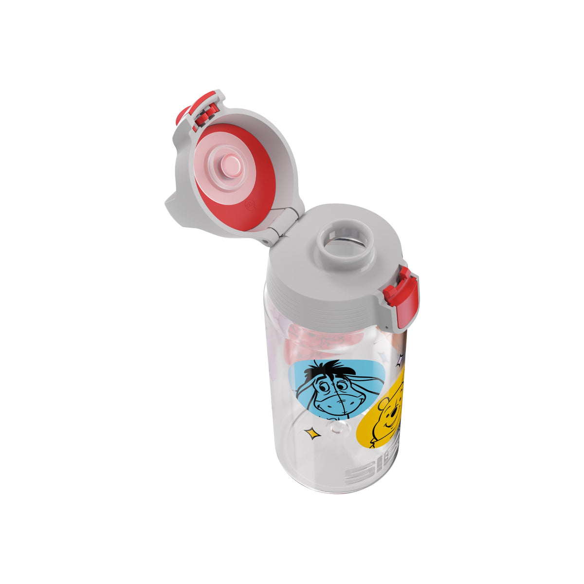 SIGG Viva One Winnie & Friends 0,5 l lasten juomapullo, korkki avattuna