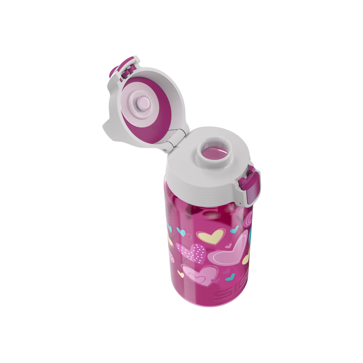 SIGG VIVA ONE Hearts 0,5 l, korkki avattuna