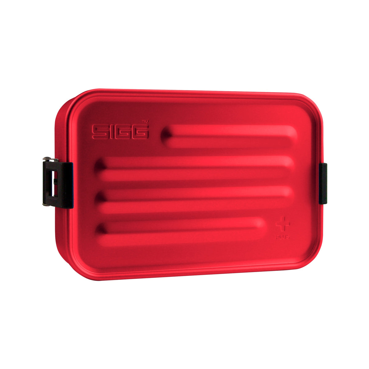 SIGG Metal Box Plus S Red, edestä, pullo täytettynä
