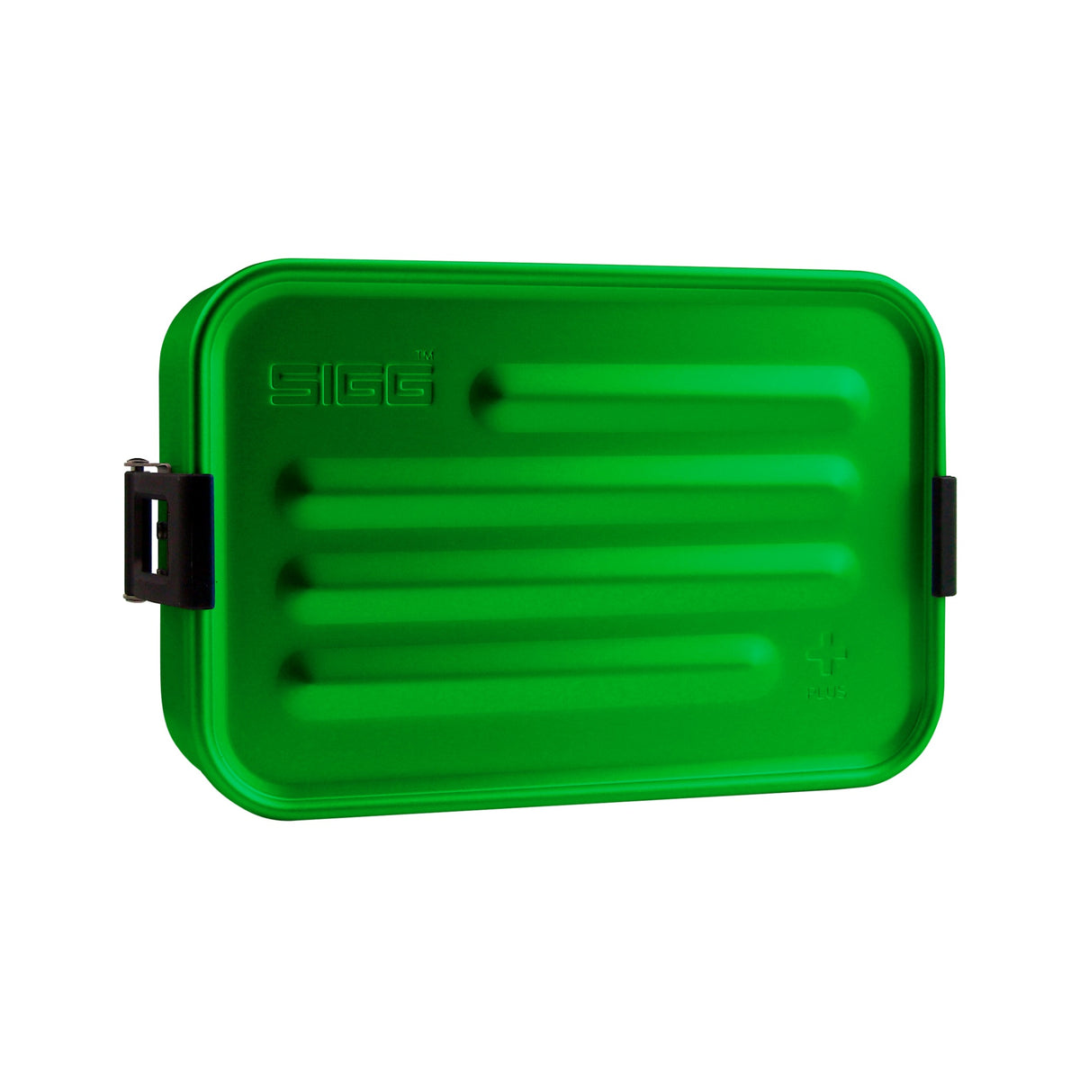 SIGG Metal Box Plus S Green, edestä, pullo täytettynä