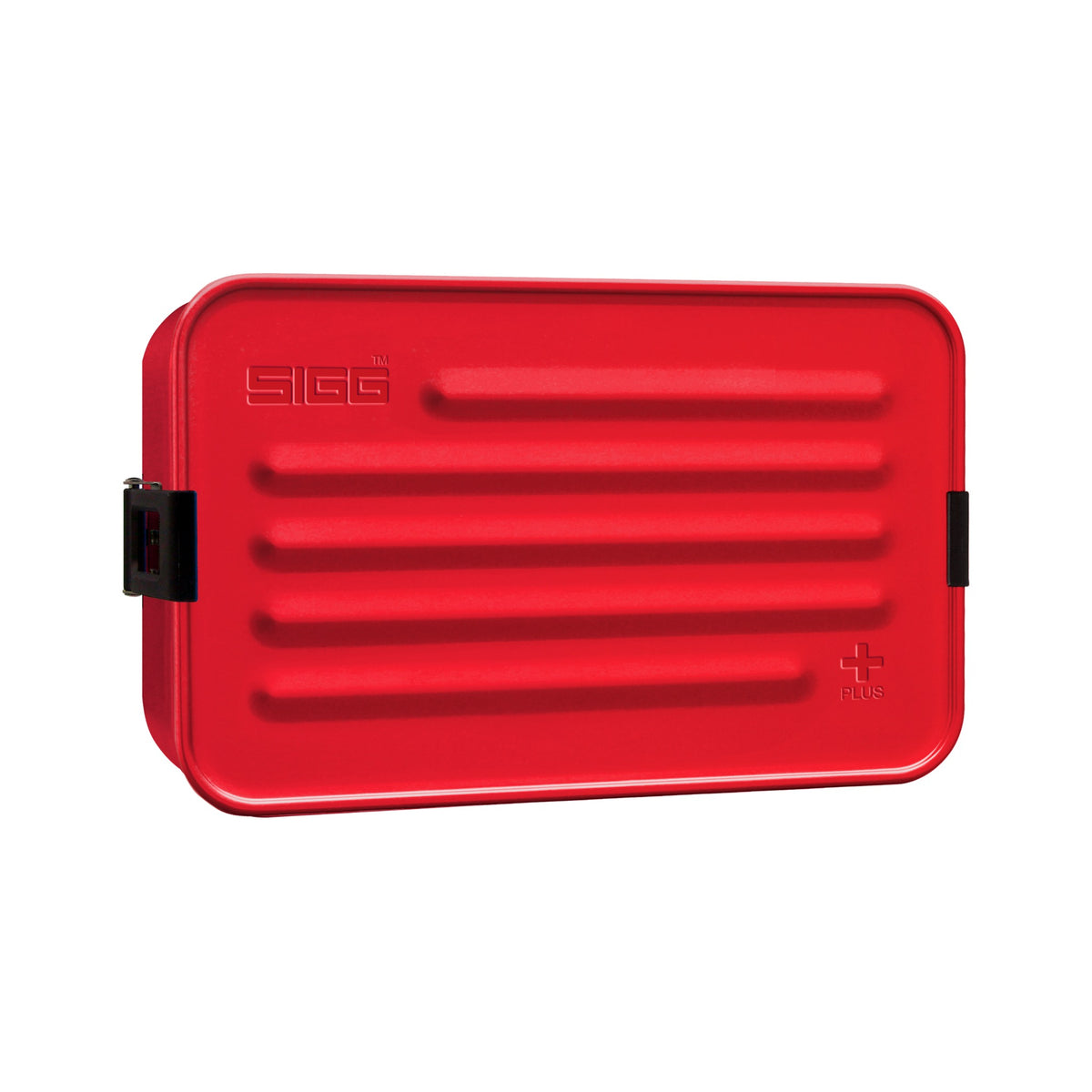 SIGG Metal Box Plus L Red, edestä, pullo täytettynä