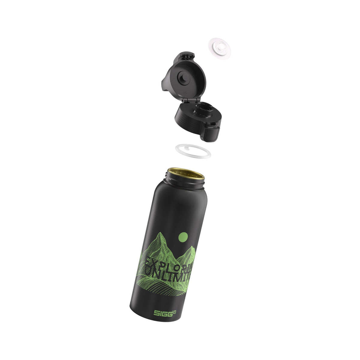 SIGG WMB Pathfinder Black 1,0 l, osiin purettuna